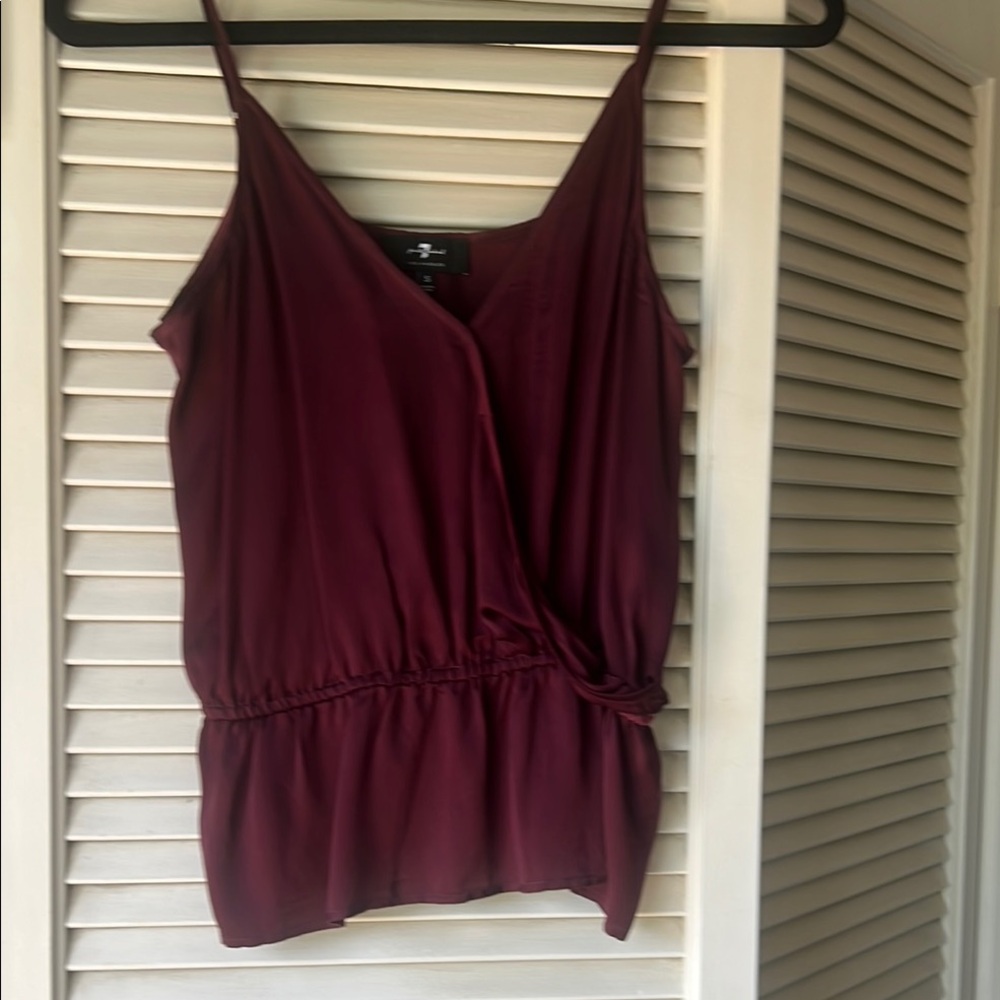7 For All Mankind Red Wrap Camisole